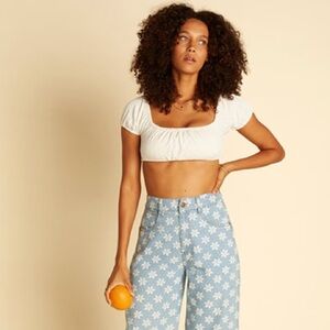 Billabong Cream Off-Shoulder Crop Top